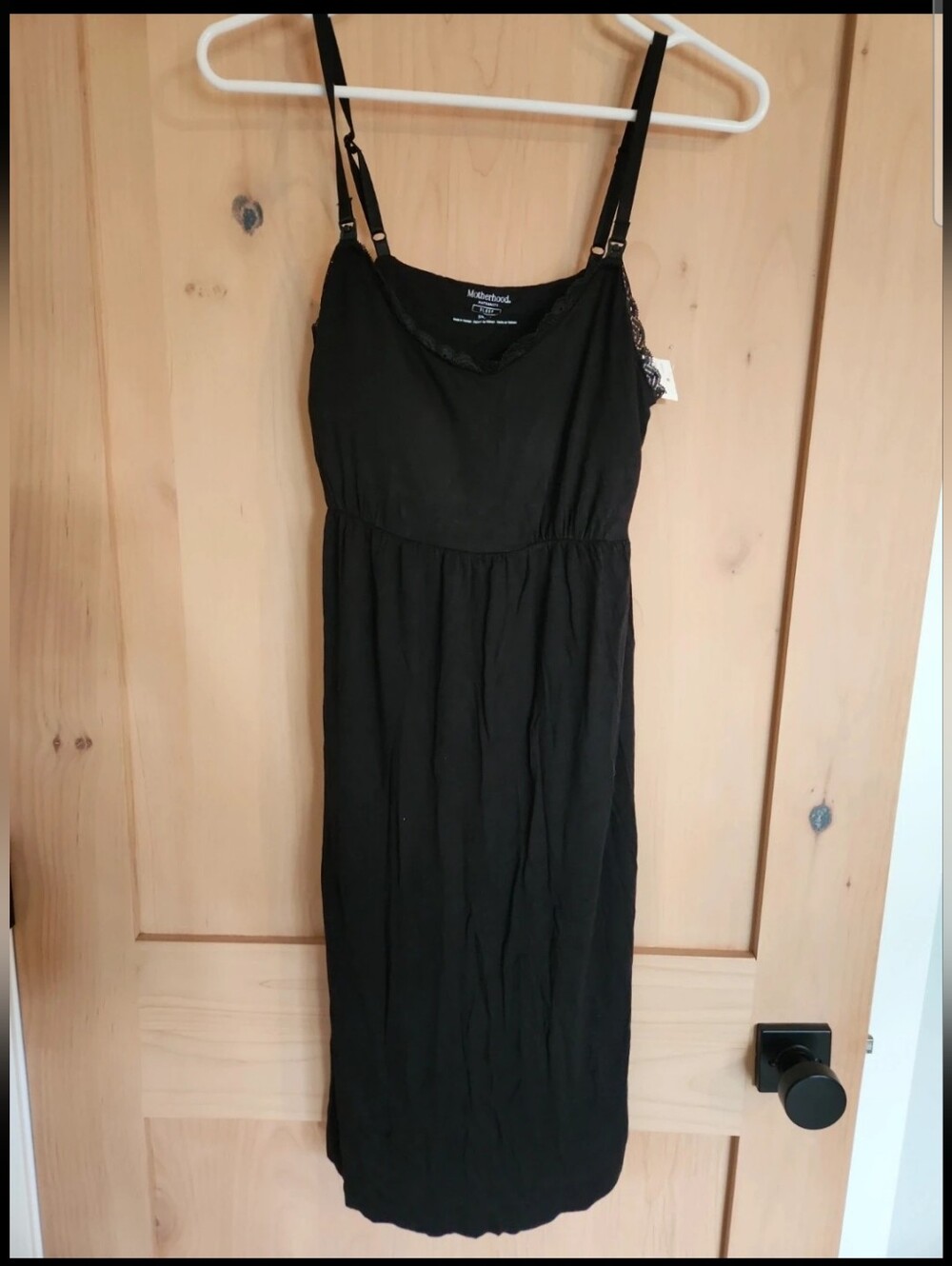 New W/ Tag Motherhood Maternity Black Nightgown Nursing Gown Sleep